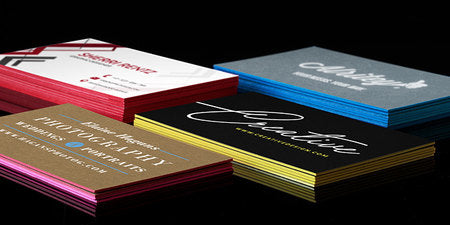 32PT Uncoated Painted EDGE Business Cards (Painted Edges Cards)