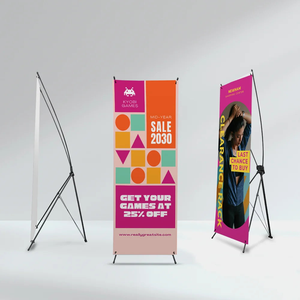 Custom X-Stand Banner | 24"x63" Matte Vinyl, Portable Display