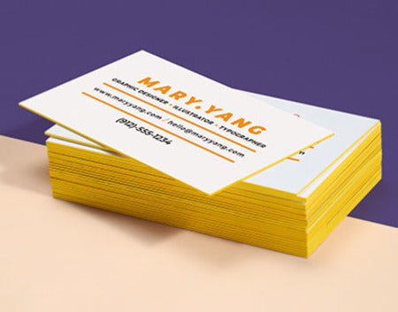 32PT Uncoated Painted EDGE Business Cards (Painted Edges Cards)